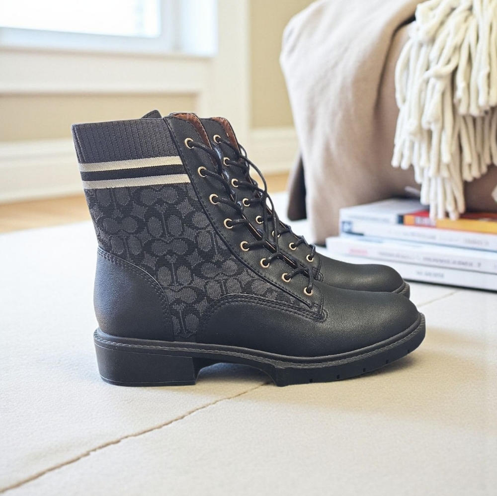 COACH LIVIA BOOTIE IN SIGNATURE KNIT